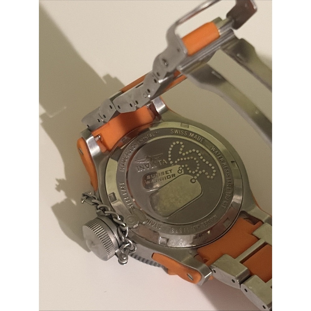 Invicta Lady Diver Orange 40.5mm Camouflage Dial Ladies Watch Working New Battry - Picture 6 of 10
